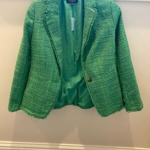 Ann Taylor Green Tweed Blazer